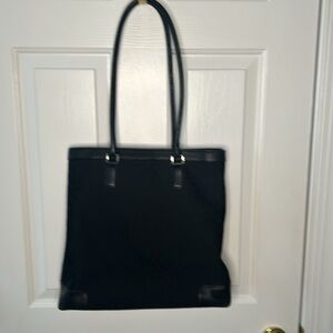 Gently Used Talbots Black tote with center snap closure